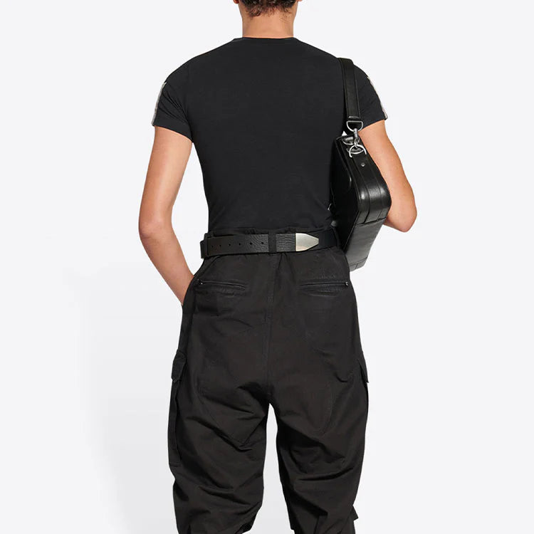 BALENCIAGA SPORTY B SHRUNK T-SHIRT 'BLACK WHITE'