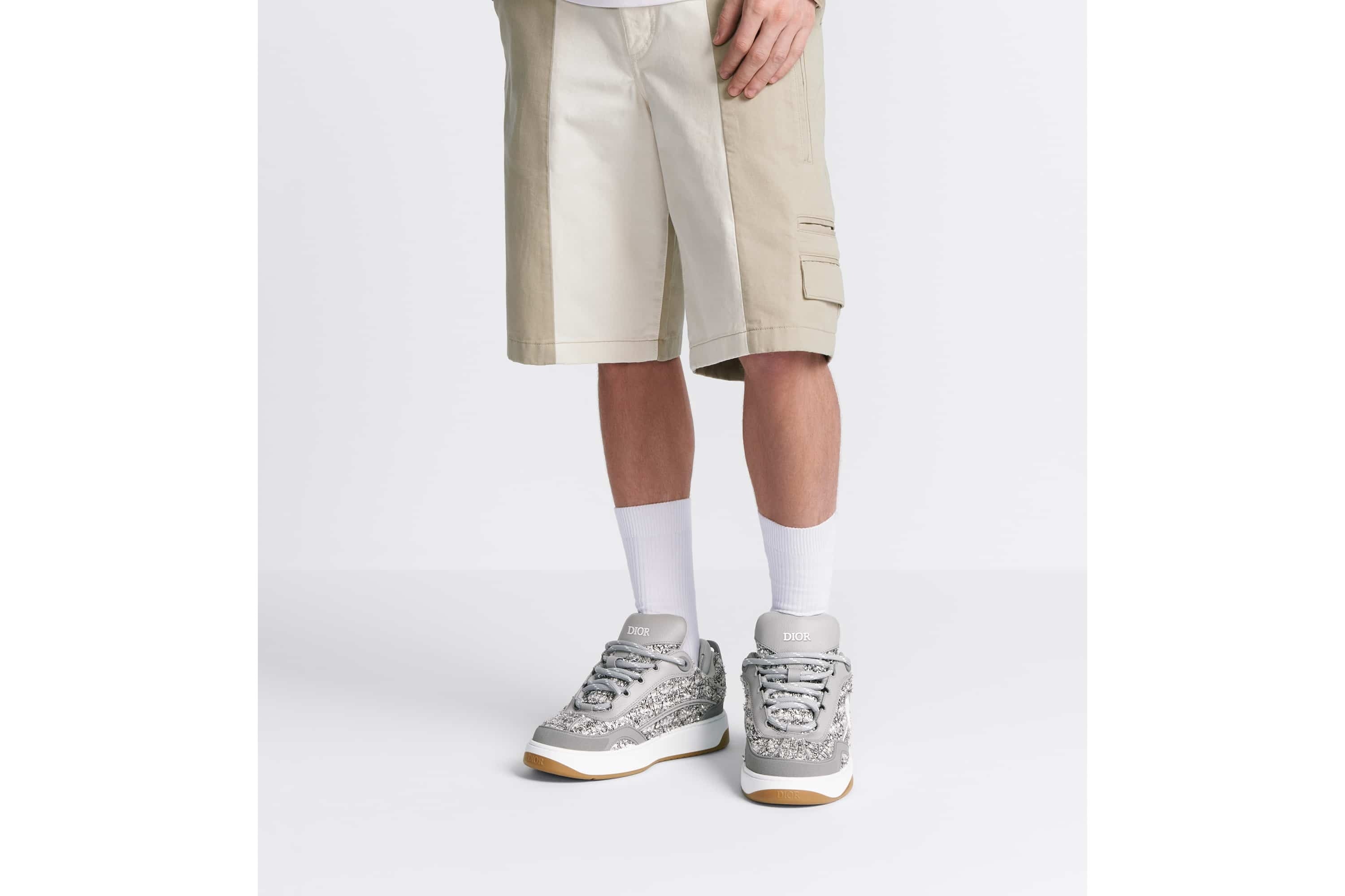 DIOR B9S SKATER SNEAKER IN SILVER TONE TWEED