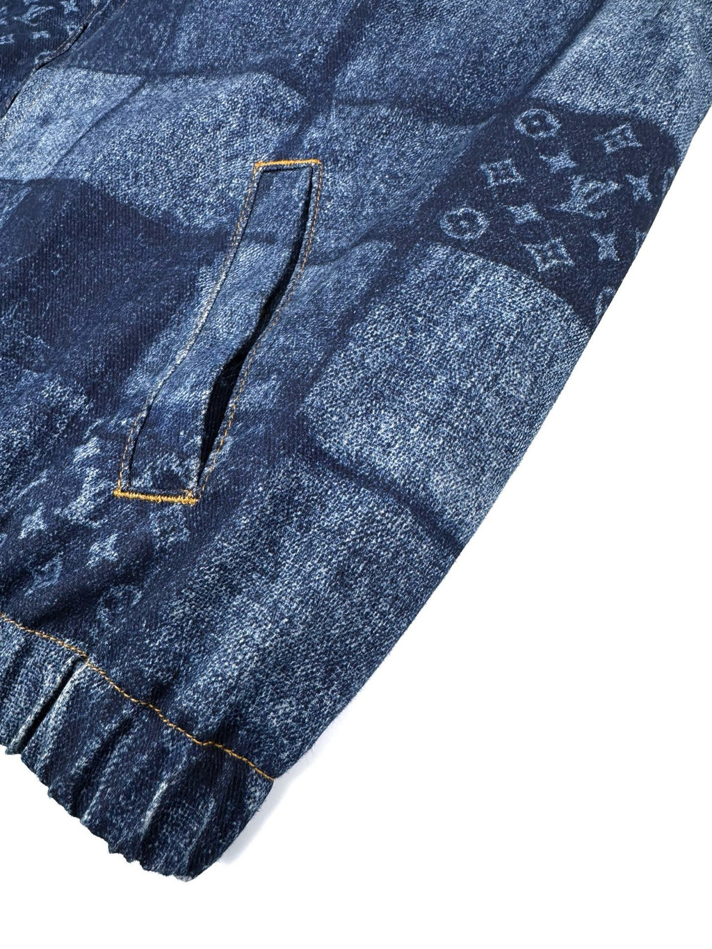 LOUIS VUITTON LASERED SIGNATURE PATCHWORK DENIM BLOUSON