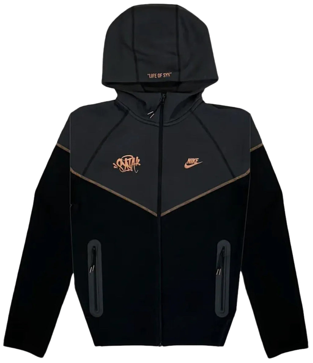 NIKE SPORTSWEAR X CENTRAL CEE TECH FLEECE FULL ZIP HOODIE 'BLACK/METALLIC RED BRONZE'