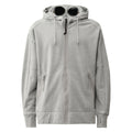 C.P. COMPANY ZIP-UP GOGGLES HOODIE IN GREY/MELANGE