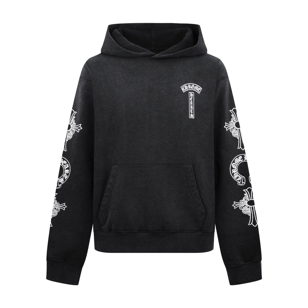 CHROME HEARTS LOGO WASHED ANTIQUE HOODIE