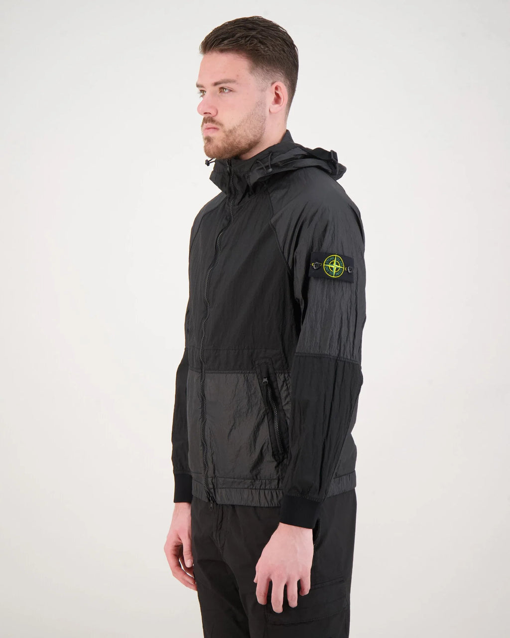 STONE ISLAND NYLON METAL WATRO-TC IN ECONYL JACKET BLACK
