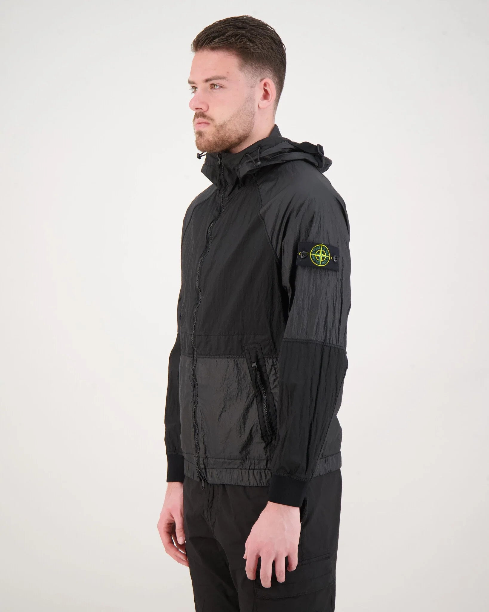 STONE ISLAND NYLON METAL WATRO-TC IN ECONYL JACKET BLACK