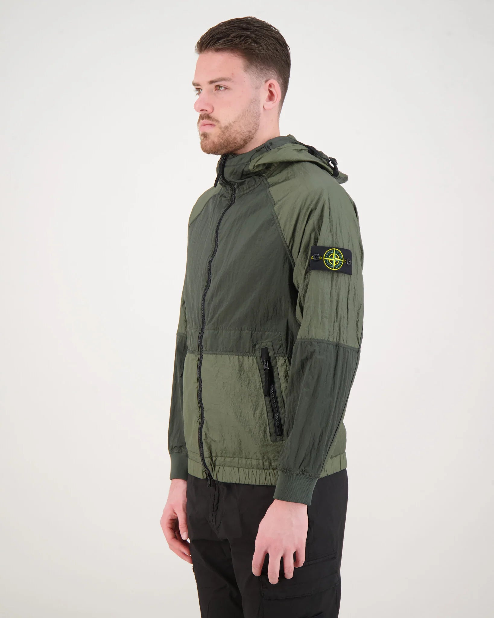STONE ISLAND NYLON METAL WATRO-TC IN ECONYL JACKET MUSK GREEN