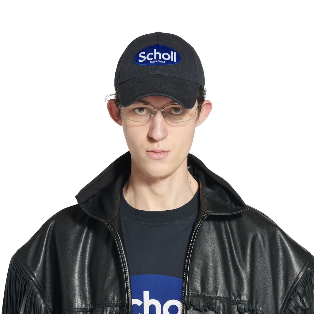 BALENCIAGA I SCHOLL CAP IN BLACK FADED