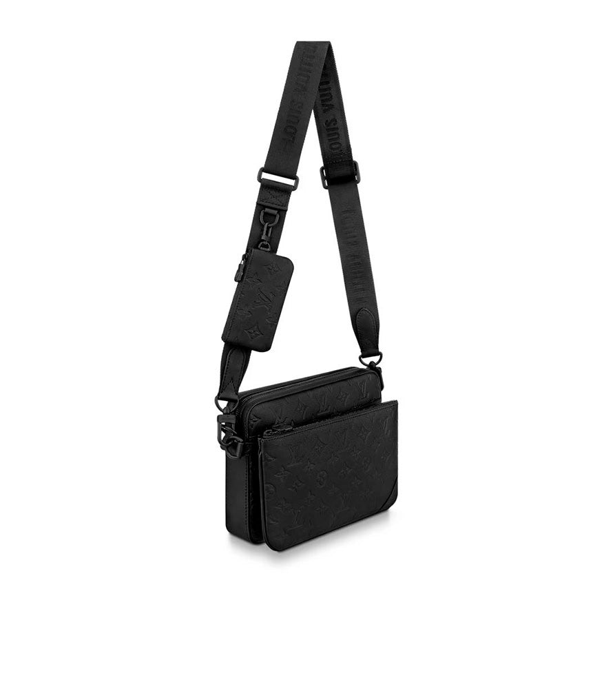 LOUIS VUITTON TRIO MESSENGER MONOGRAM SHADOW LEATHER BAG