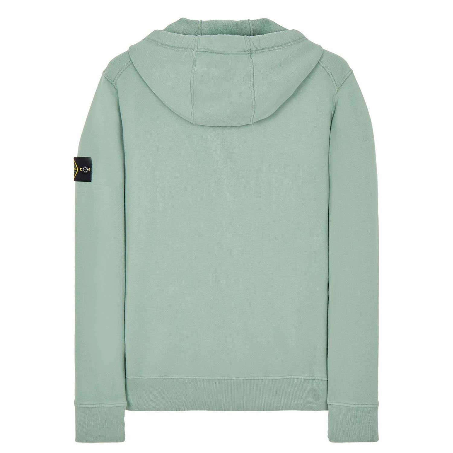 STONE ISLAND ZIP-UP HOODIE IN MENTHOL