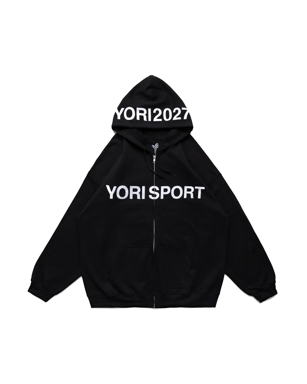 YORI SPORT TEXT ZIP-UP (BLACK/WHITE)