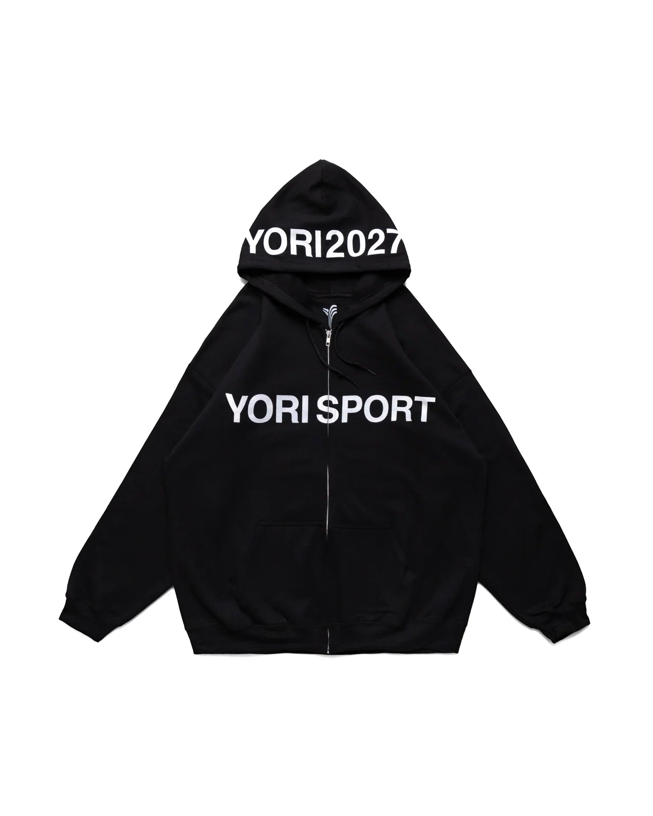 YORI SPORT TEXT ZIP-UP (BLACK/WHITE)