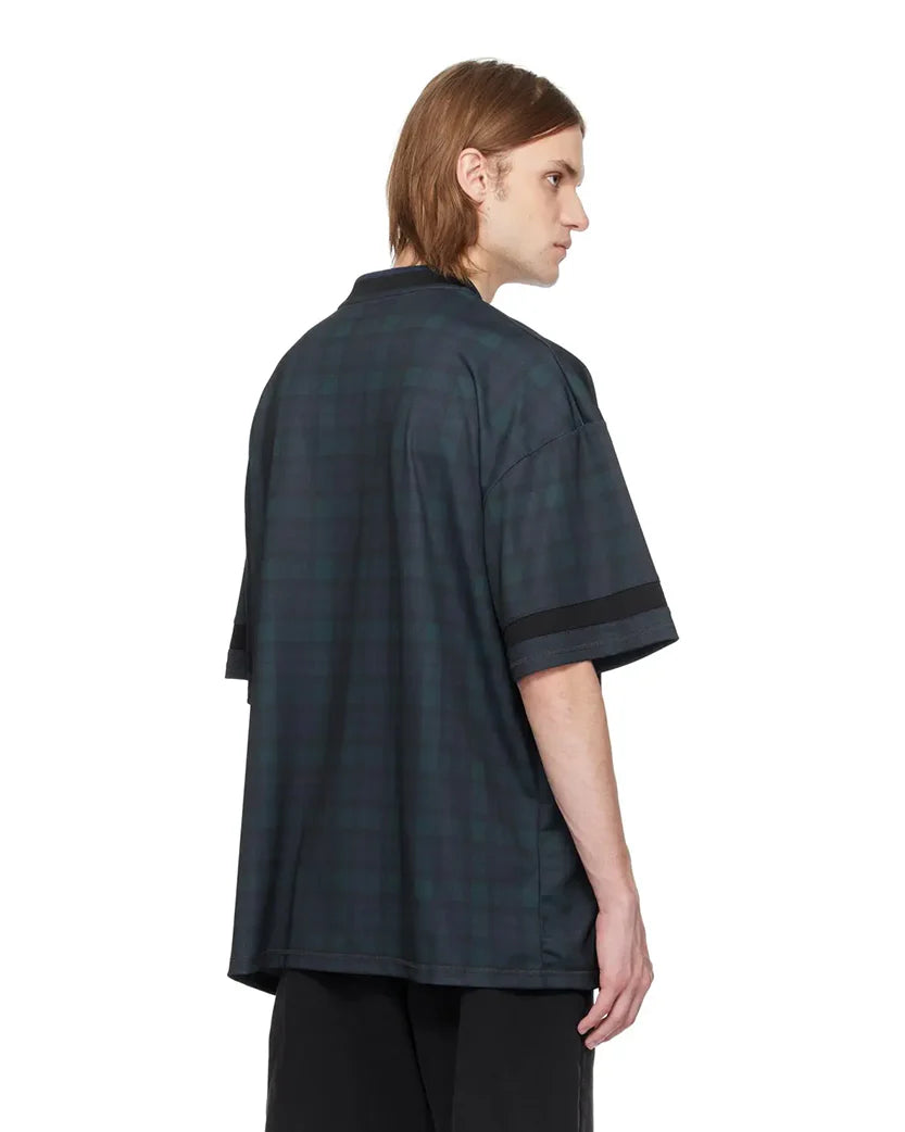 MARTINE ROSE FOOTBALL T-SHIRT BLACK/TARTAN