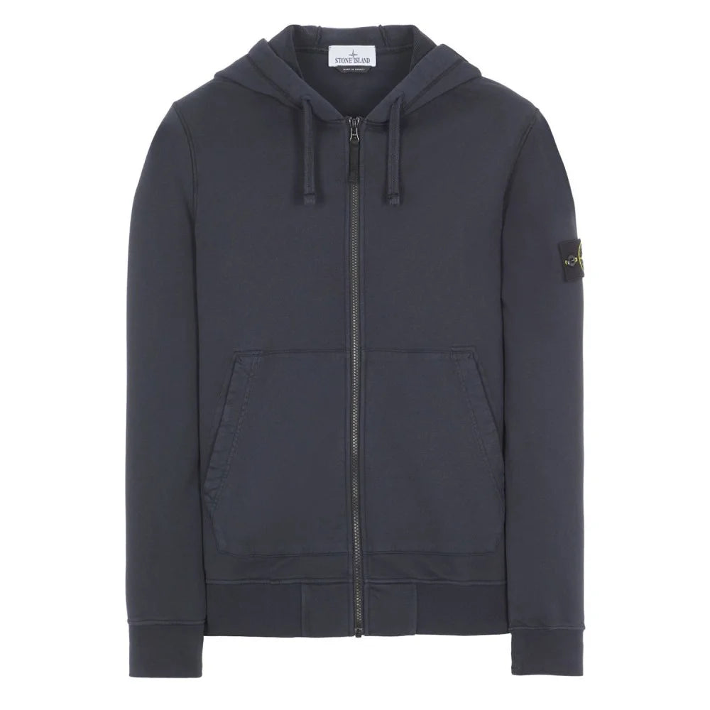 STONE ISLAND ZIP-UP HOODIE IN ANTRACIT