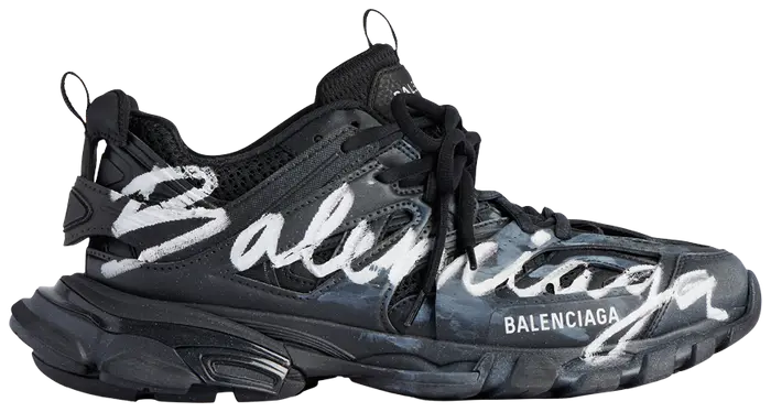 BALENCIAGA TRACK SIGNATURE SNEAKER IN BLACK