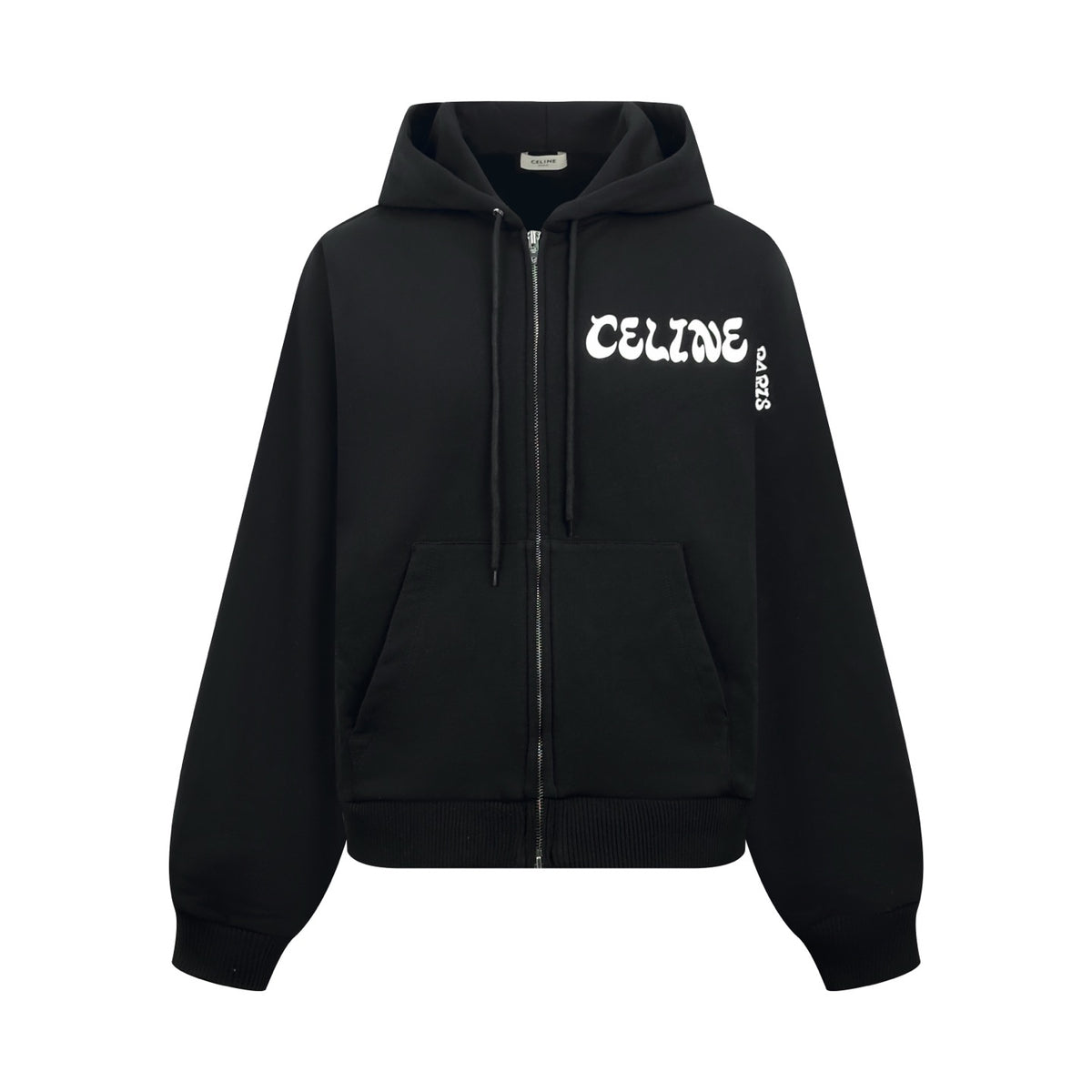 CELINE ZIPPED HOODIE IN COTTON FLEECE
