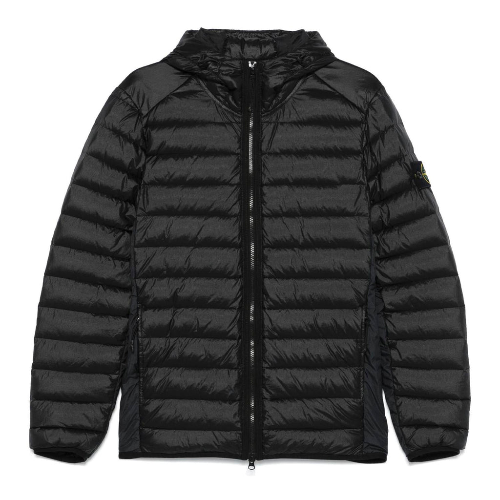 STONE ISLAND MICRO DOWN JACKET IN BLACK