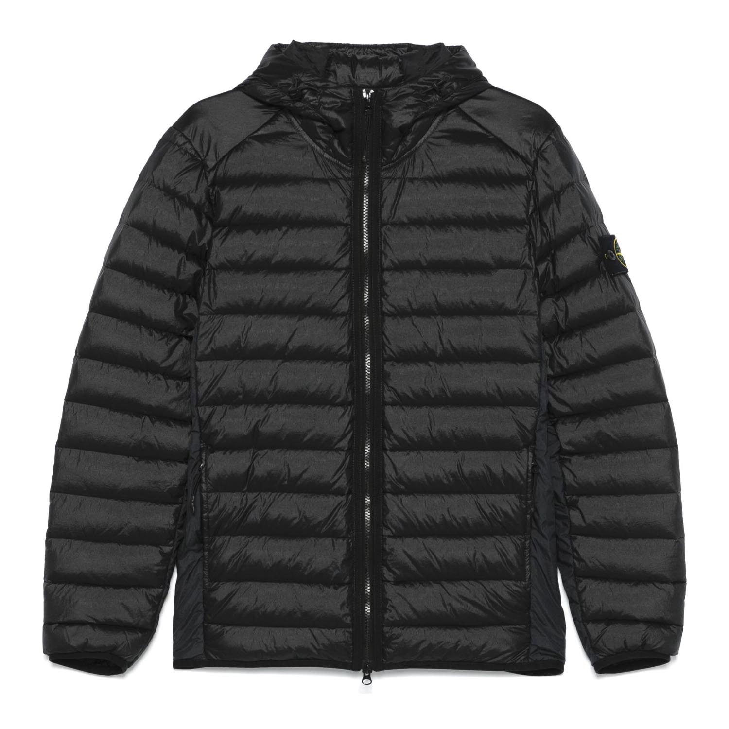 STONE ISLAND MICRO DOWN JACKET IN BLACK