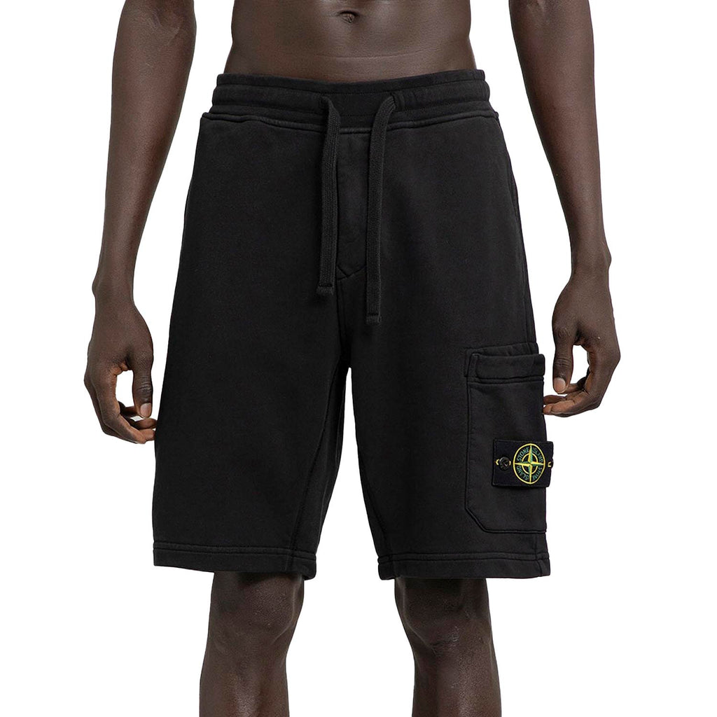 STONE ISLAND COTTON TRACK SHORTS “BLACK”