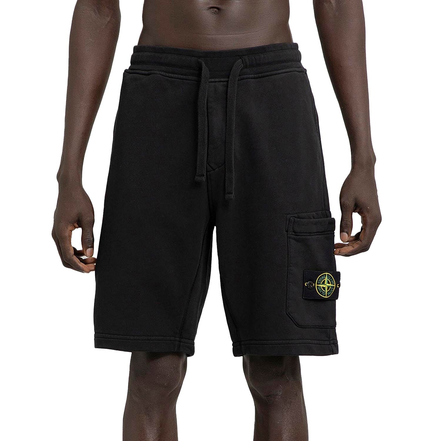 STONE ISLAND COTTON TRACK SHORTS “BLACK”