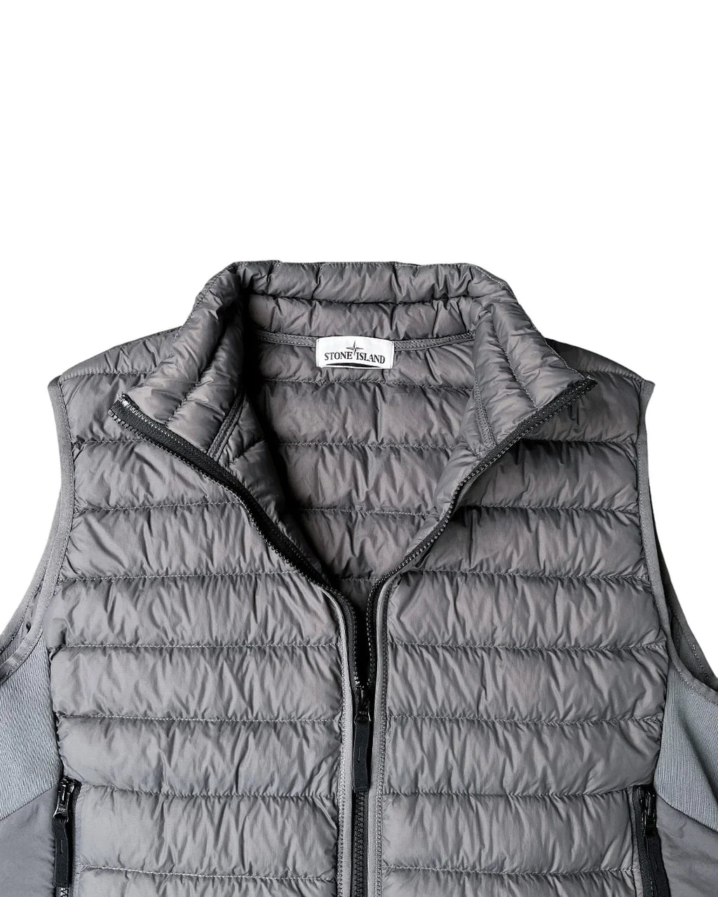STONE ISLAND GARMENT DYED MICRO YARN DOWN GILET STEEL GREY