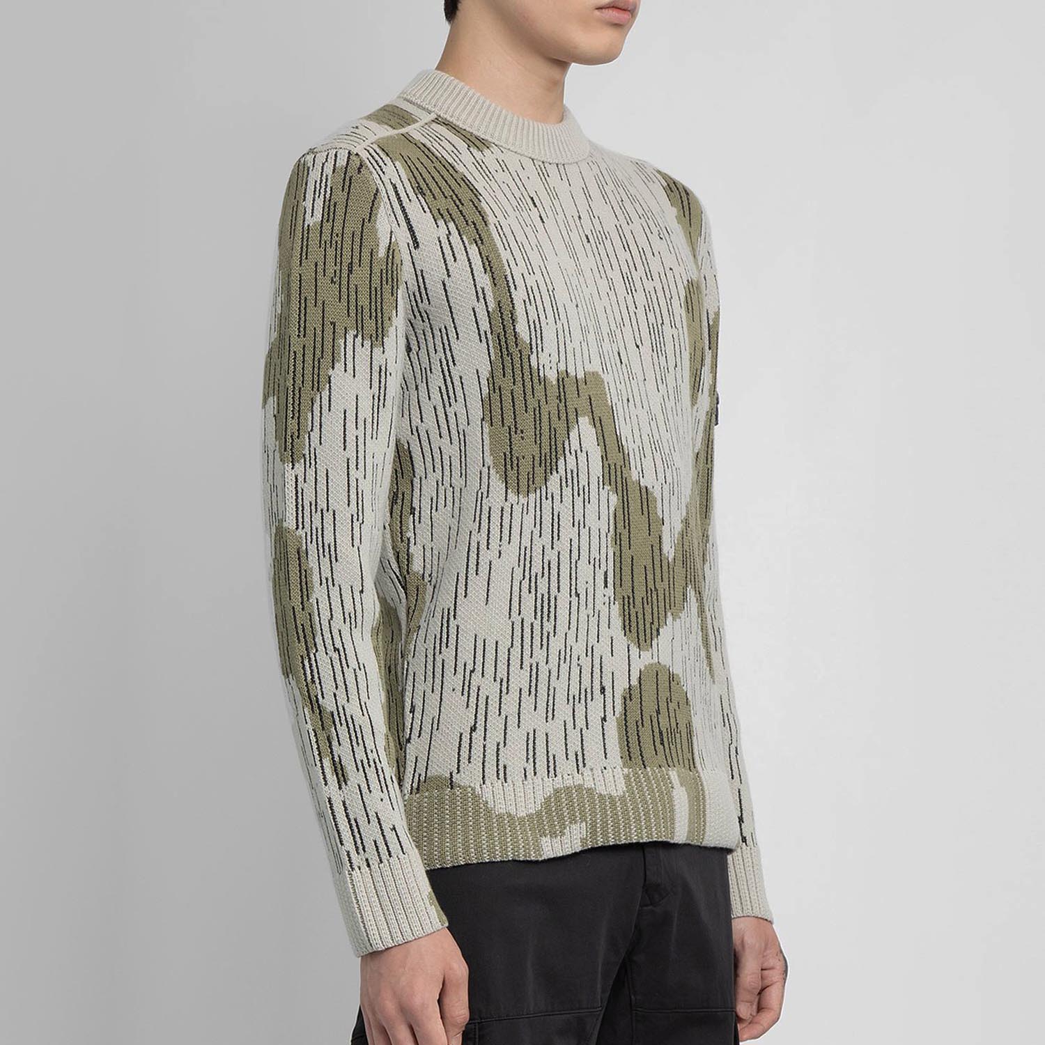 STONE ISLAND MIXED YARN SWEATER RAIN CAMO
