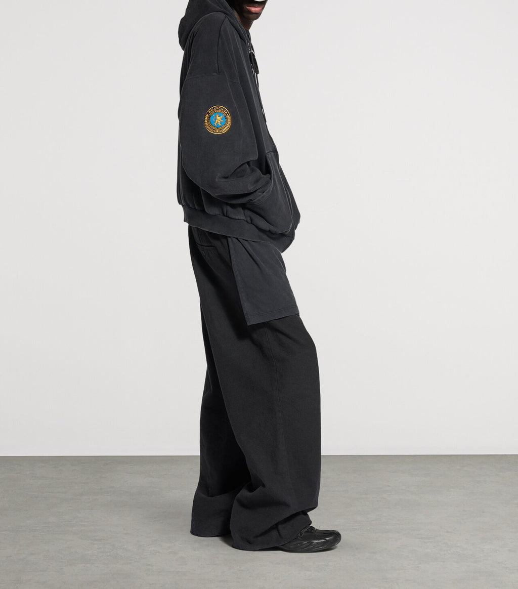 BALENCIAGA COTTON UNIFORM PATCH HOODIE