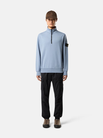 STONE ISLAND ZIP SWEATSHIRT IN AVIO BLUE