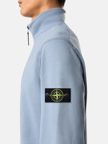 STONE ISLAND ZIP SWEATSHIRT IN AVIO BLUE
