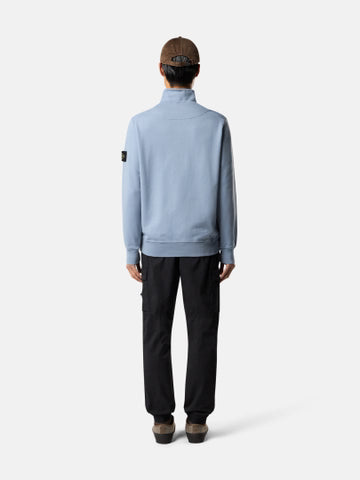 STONE ISLAND ZIP SWEATSHIRT IN AVIO BLUE