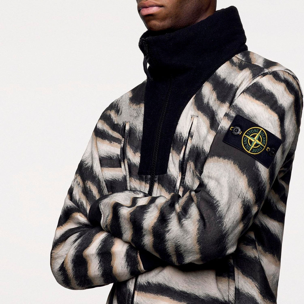 STONE ISLAND ZEBRA PRINT HOODED JACKET