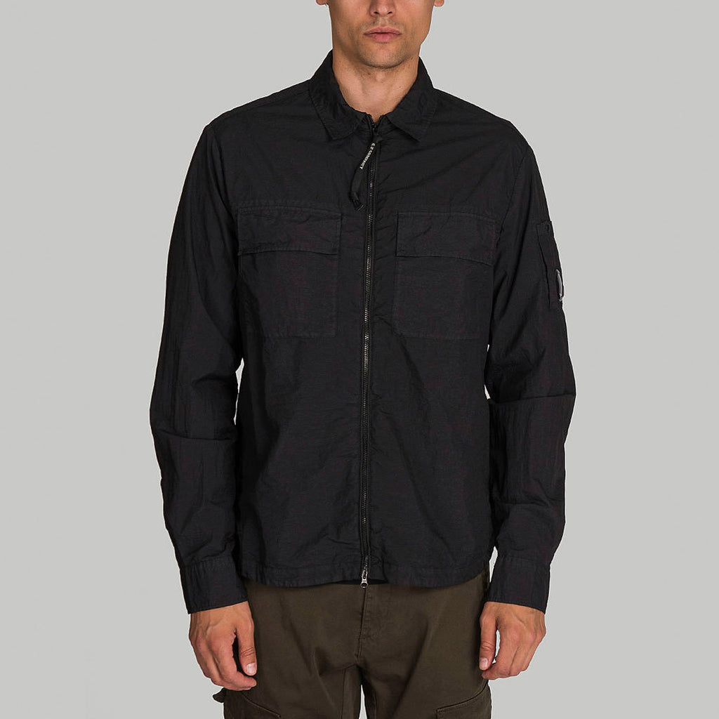 C.P. COMPANY NYLON OVERSHIRT IN BLACK