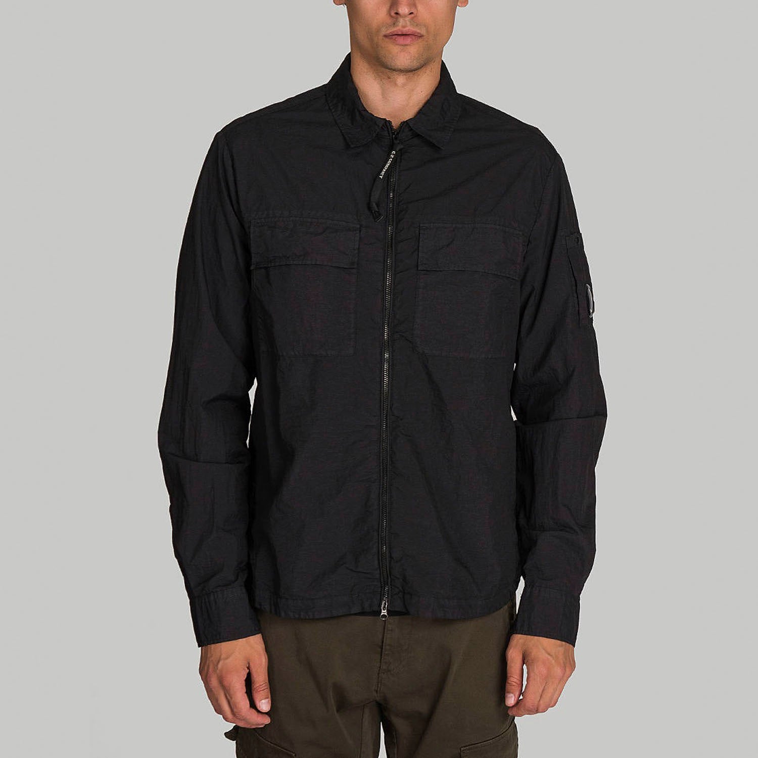 C.P. COMPANY NYLON OVERSHIRT IN BLACK
