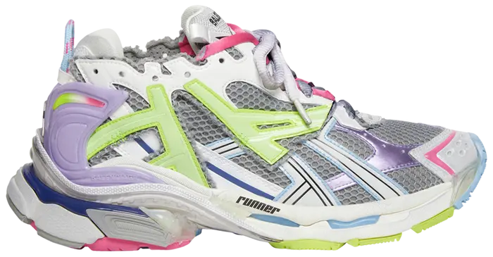 BALENCIAGA RUNNER SNEAKER “GREY LIGHT PURPLE NEON YELLOW”