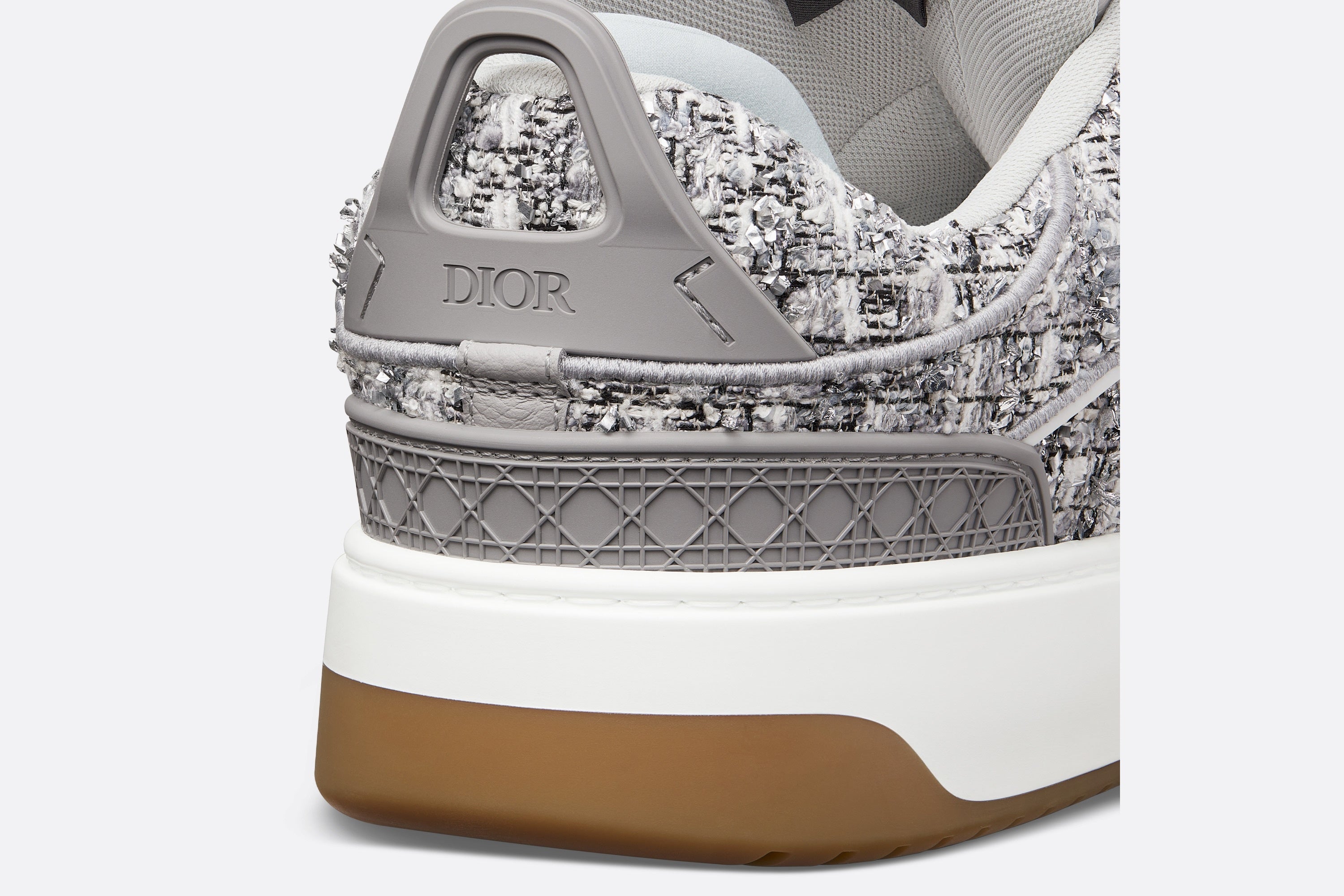 DIOR B9S SKATER SNEAKER IN SILVER TONE TWEED