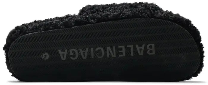 BALENCIAGA FURRY SLIDES 'BLACK'