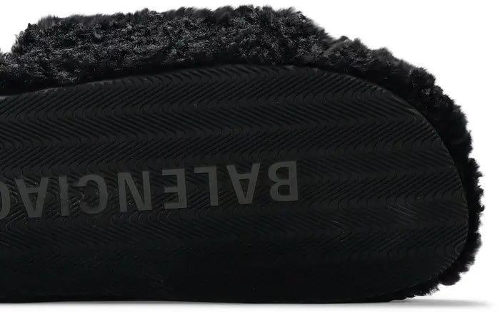 BALENCIAGA FURRY SLIDES 'BLACK'