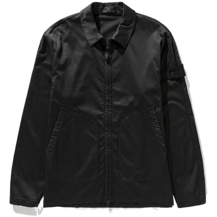 STONE ISLAND GHOST PIECES OVERSHIRT IN BLACK