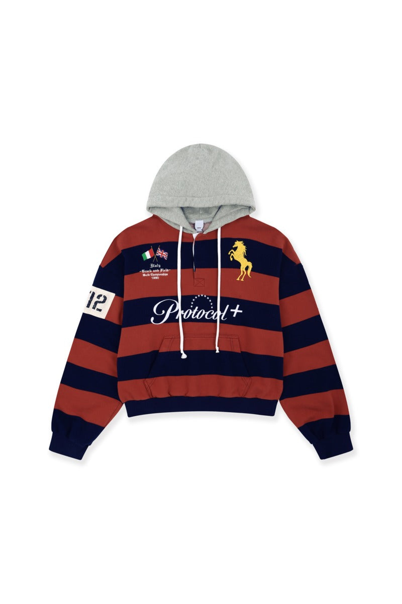PROTOCOL INDEX STRIPE POLO HOODIE