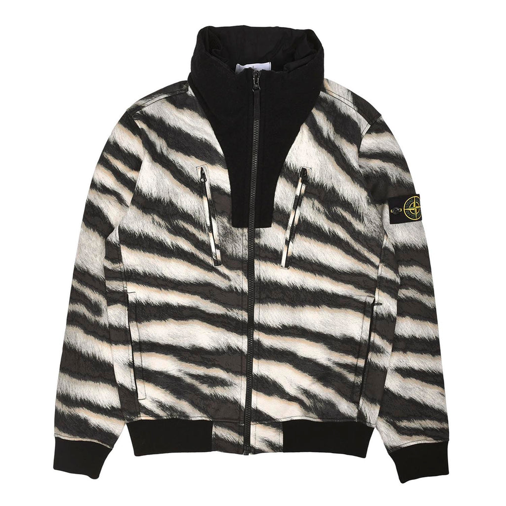 STONE ISLAND ZEBRA PRINT HOODED JACKET