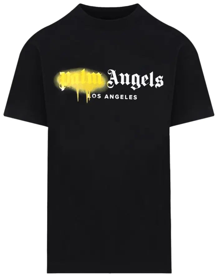 PALM ANGELS LA SPRAYED LOGO TEE 'BLACK/YELLOW'