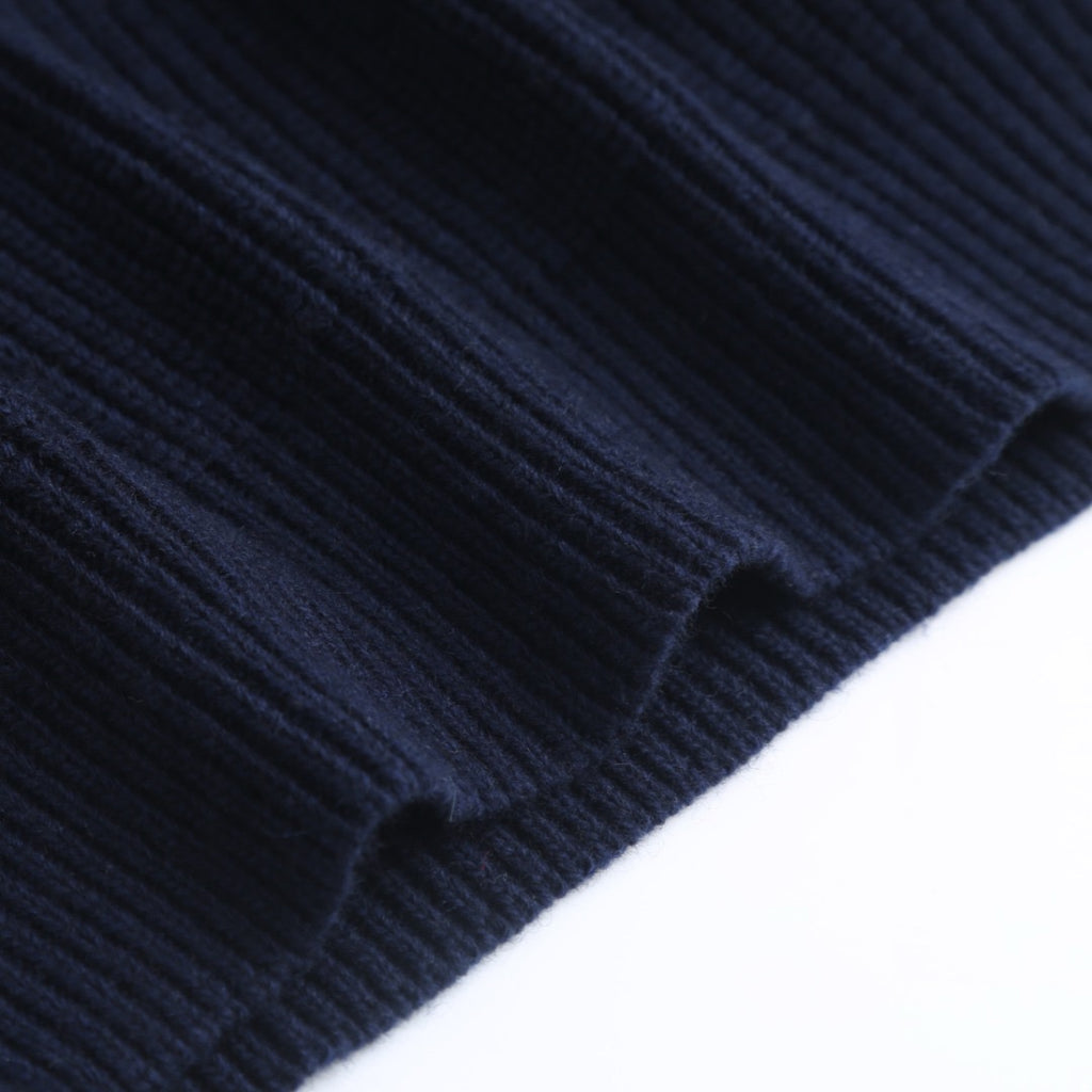 CELINE LOGO-EMBROIDERED RIBBED WOOL SWEATER