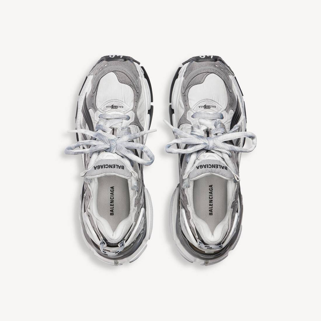 BALENCIAGA RUNNER NYLON SNEAKER IN GREY/WHITE/BLACK