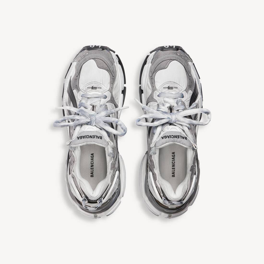 BALENCIAGA RUNNER NYLON SNEAKER IN GREY/WHITE/BLACK