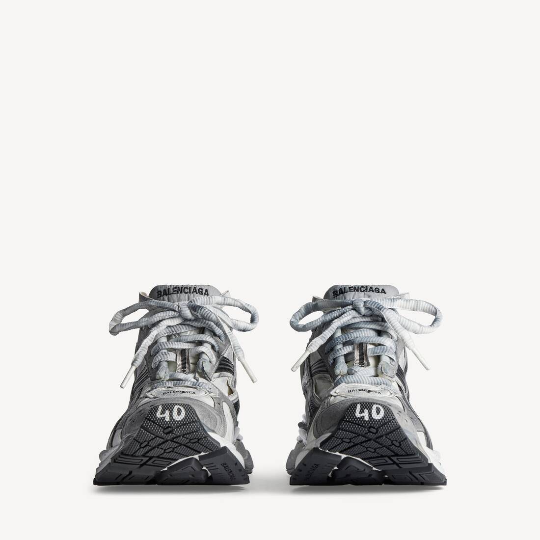 BALENCIAGA RUNNER NYLON SNEAKER IN GREY/WHITE/BLACK
