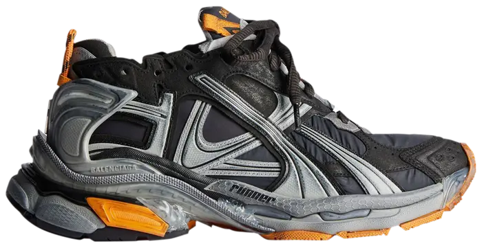 BALENCIAGA RUNNER SNEAKER 'WORN-OUT - BLACK FLUO ORANGE'