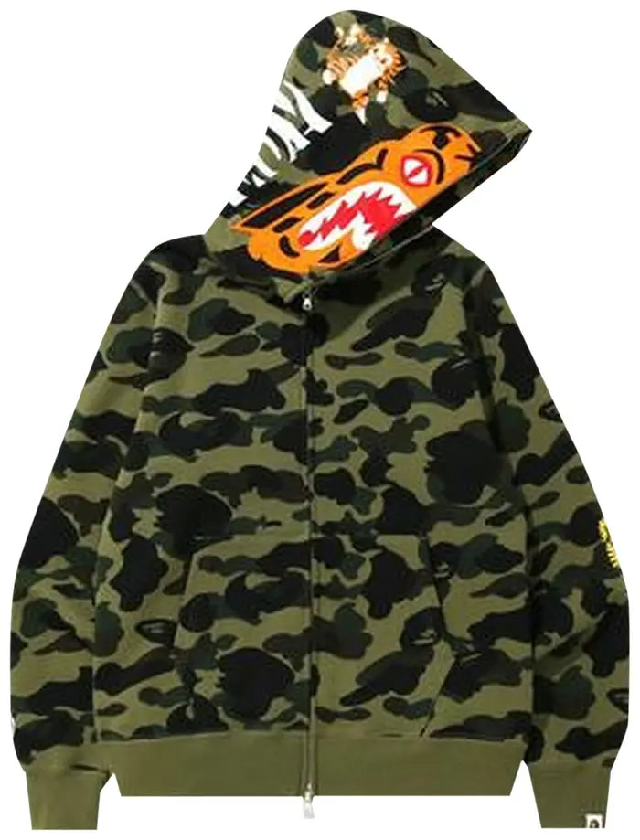 BAPE 1ST CAMO TIGER FULL ZIP HOODIE “GREEN”