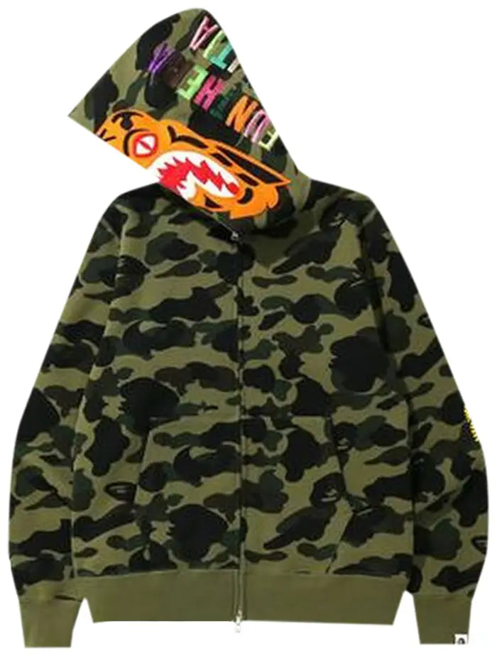 BAPE 1ST CAMO TIGER FULL ZIP HOODIE “GREEN”