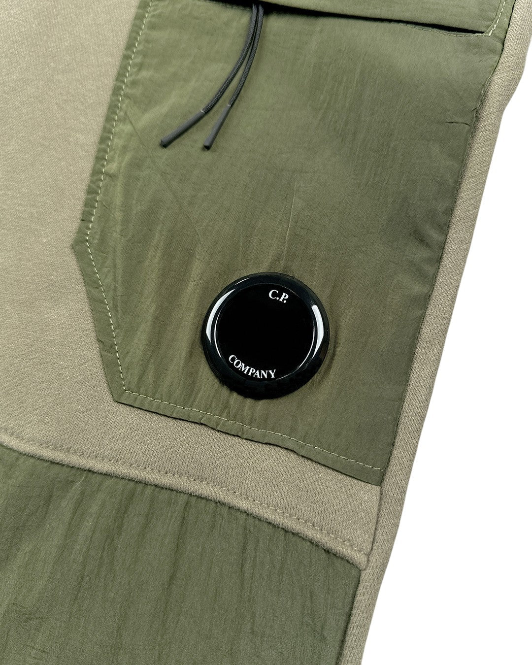 C.P. COMPANY DIAGONAL FLEECE MIXED UTILITY PANTS KHAKI