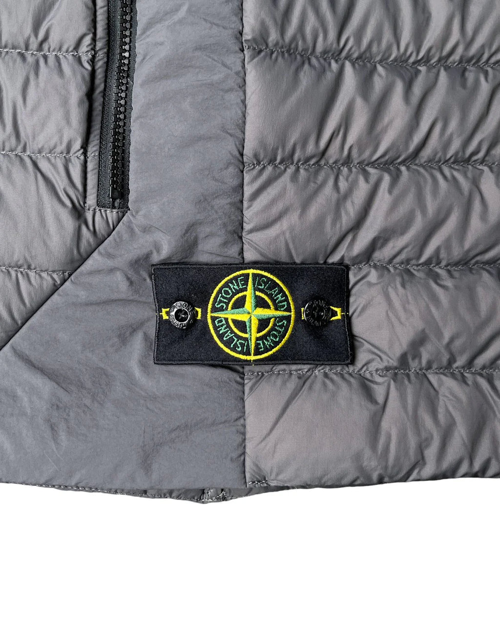 STONE ISLAND GARMENT DYED MICRO YARN DOWN GILET STEEL GREY