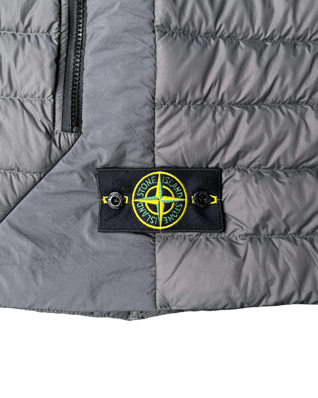 STONE ISLAND GARMENT DYED MICRO YARN DOWN GILET STEEL GREY