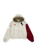 PROTOCOL INDEX BUTTIVORE FUR LINING ZIP HOODIE IN OATMEAL MELANGE